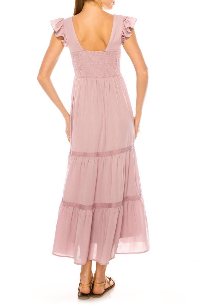 A COLLECTIVE STORY Lace Trim Maxi Dress, Alternate, color, Dawn Pink