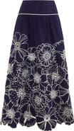 FARM Rio Flowers Richelieu Cotton Midi Skirt