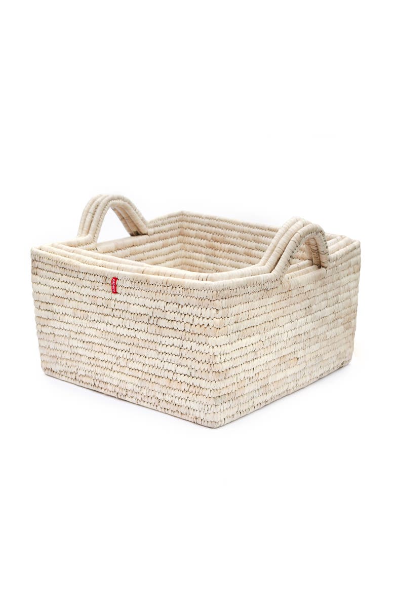 Others Trade for Hope Others Square Basket With Handle, Main, color, Ivory