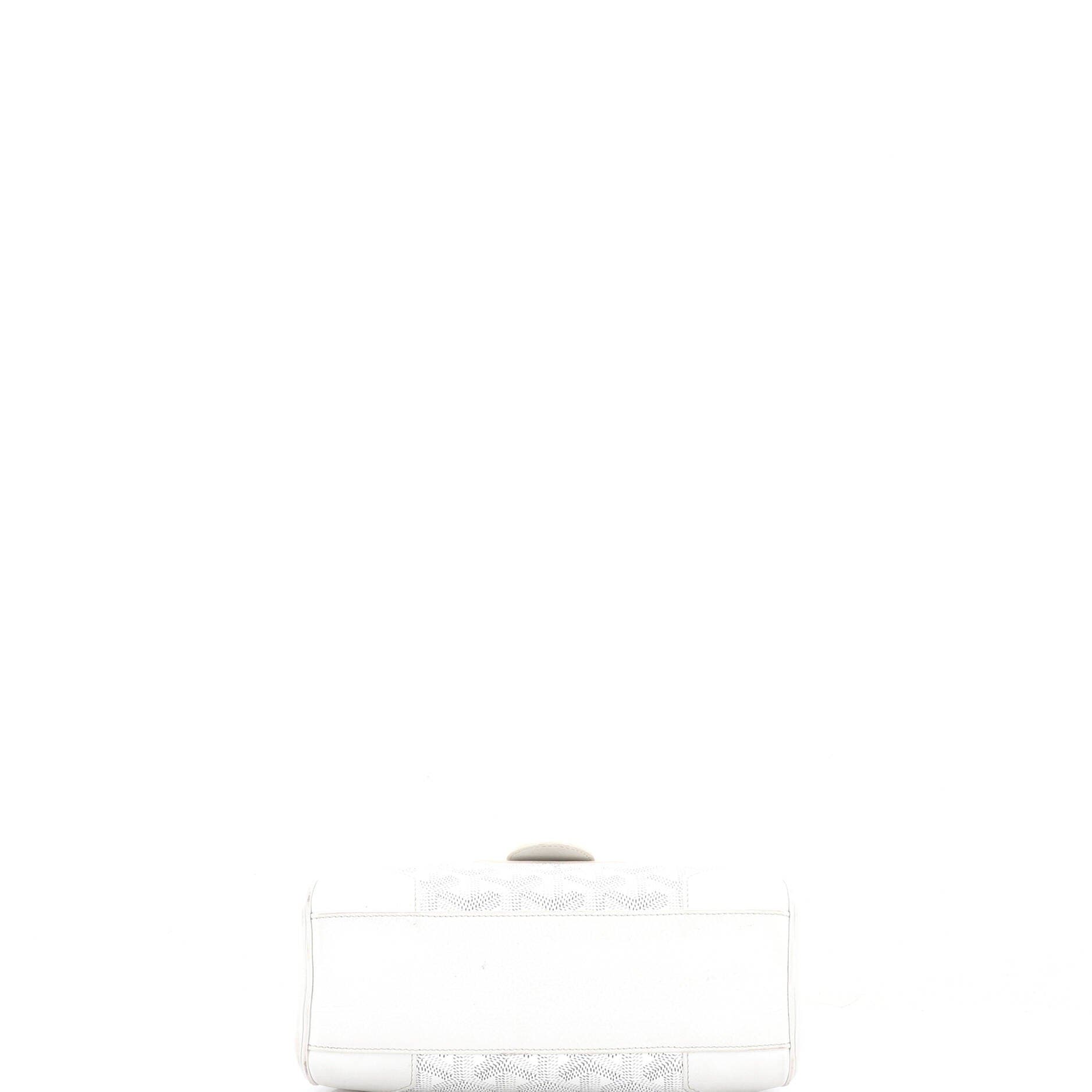 Pre-Owned Goyard Saigon Top Handle Bag Coated Canvas with Leather Mini, Alternate, color, White