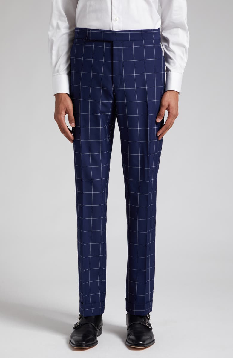 Ralph Lauren Purple Label Kent Classic Windowpane Worsted Wool Two-Piece Suit, Alternate, color, 