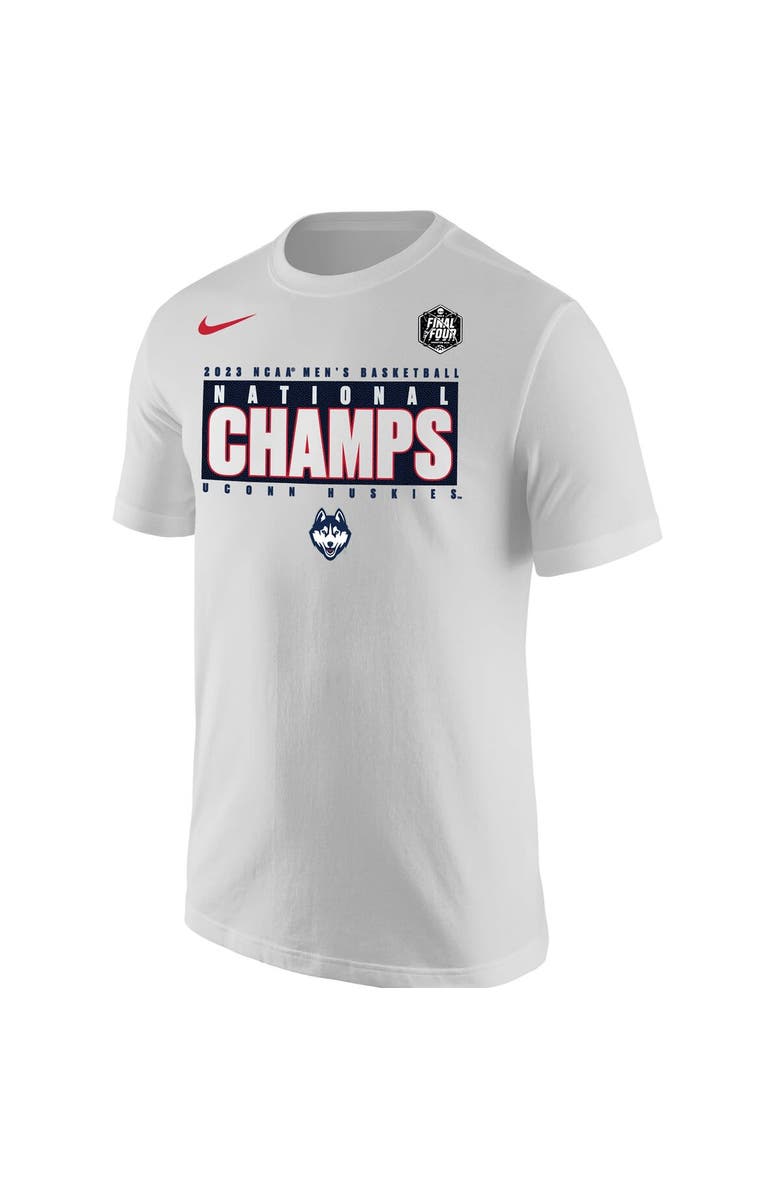 Nike White UConn Huskies 2023 NCAA Men's Basketball National Champions Pebble T-Shirt, Alternate, color,