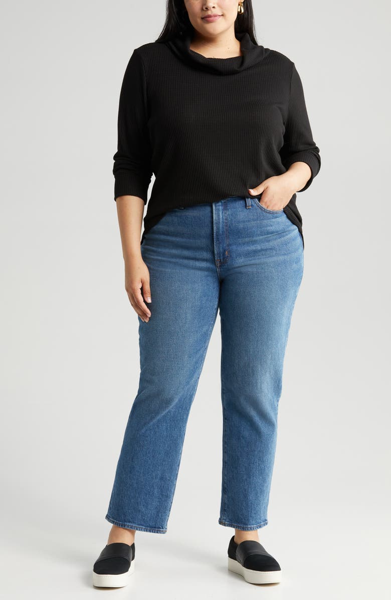 Caslon<sup>®</sup> Cowl Neck Waffle Knit Top, Main, color,