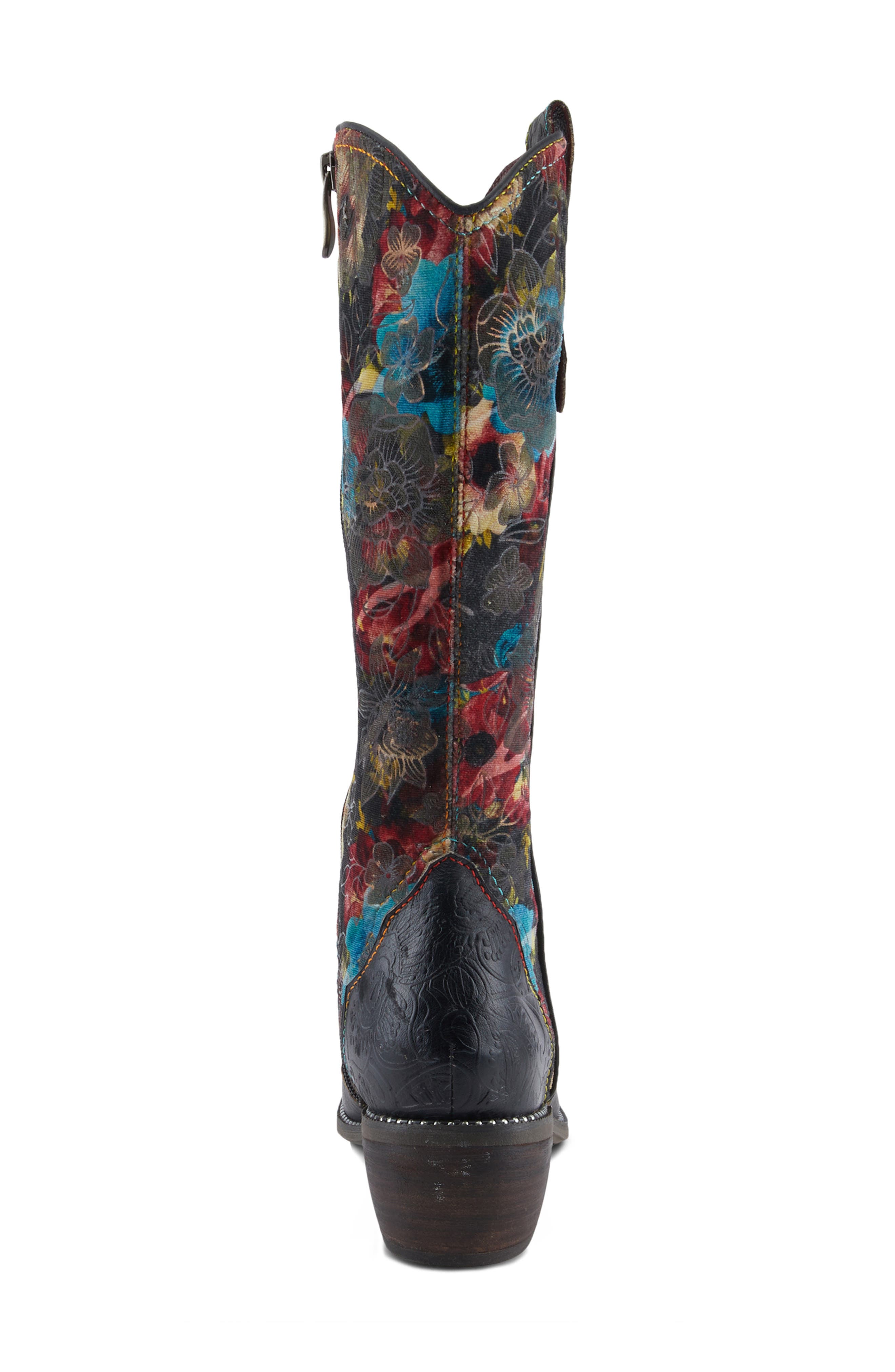 L'Artiste by Spring Step Rodeoqueen Knee High Western Boot, Alternate, color, Black Multi