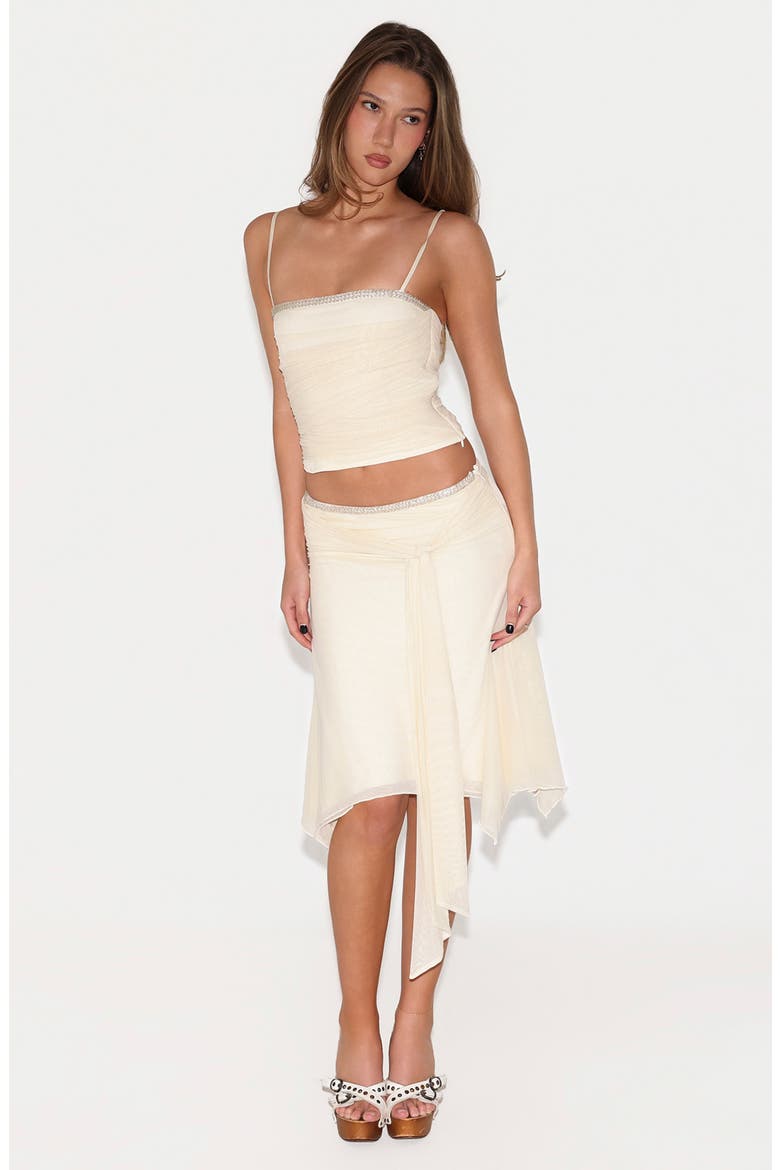 Juna Crystal Trim Mesh Camisole, Alternate, color, CREAM