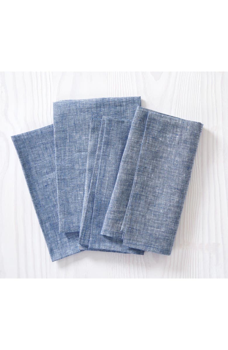 Solino Home Linen Dinner Napkins - Athena, Main, color, Chambray Indigo