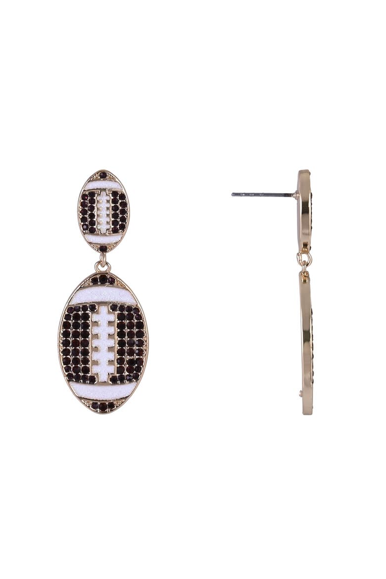 Game Day Stone Football Earrings, Alternate, color, Brown