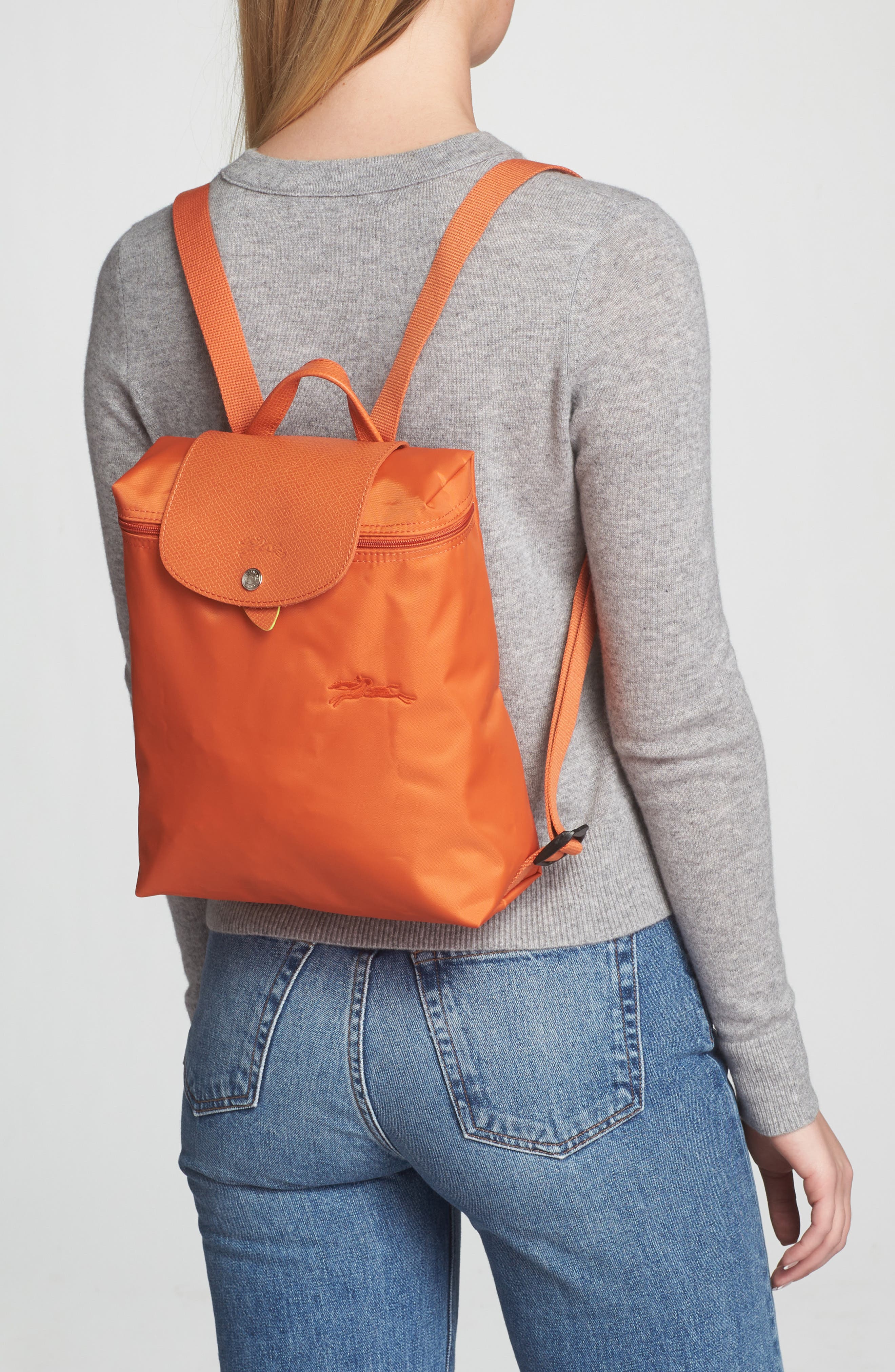 Le Pliage Recycled Canvas Backpack, Alternate, color, CARROT