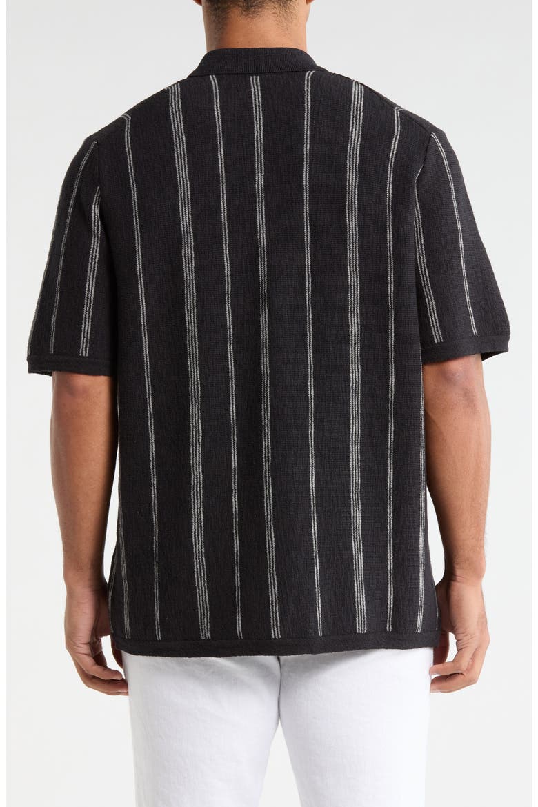 Santa Cruz Stripe Camp Shirt, Alternate, color, BLACK