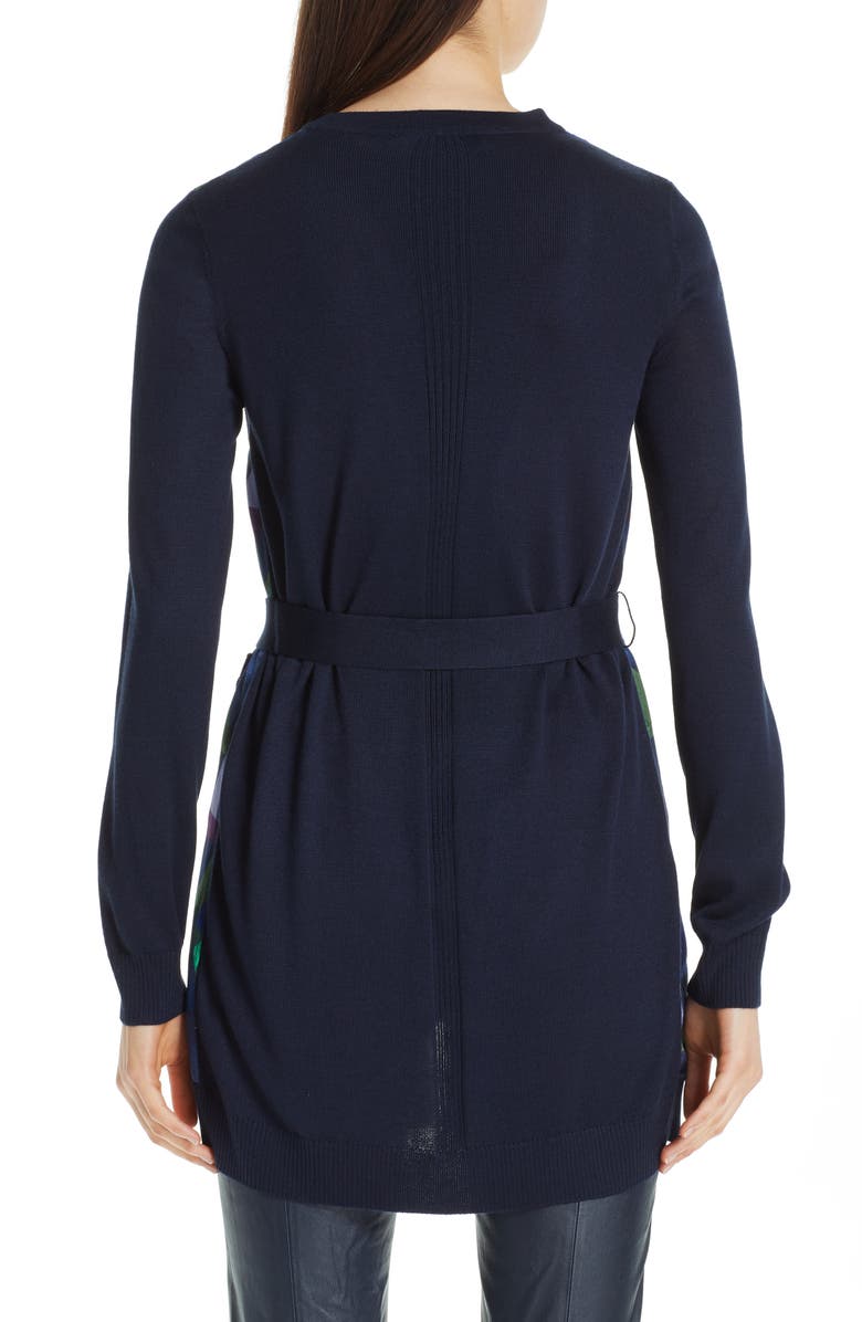 St. John Collection Jersey & Silk Cardigan, Alternate, color, 