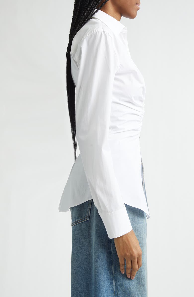 Alexander Wang Ruched Knit Zip Top, Alternate, color, White