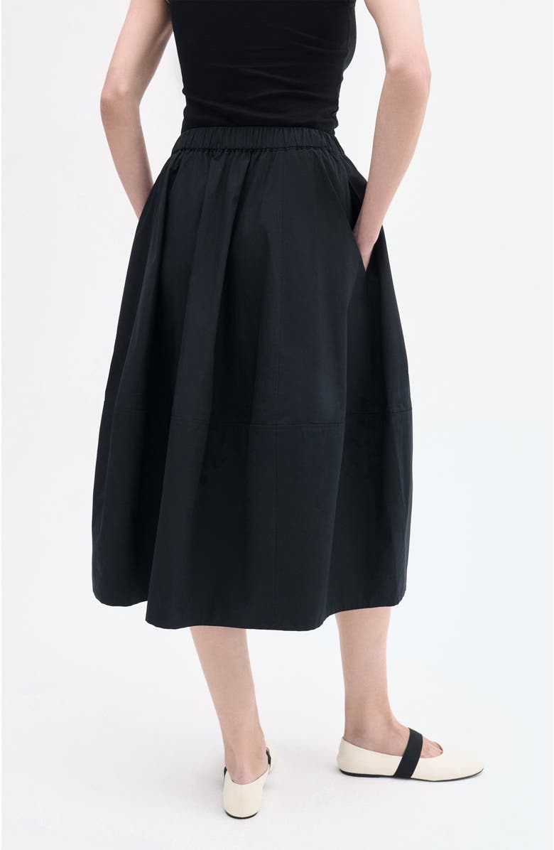 CO Full Skirt in Cotton Poplin, Alternate, color, Black