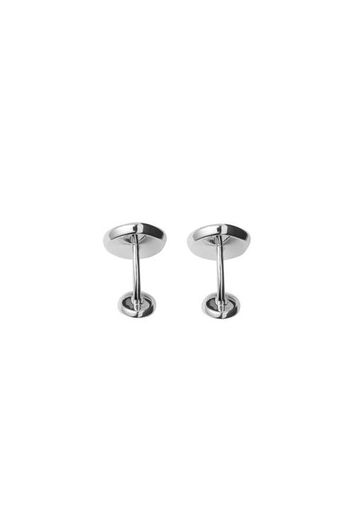 Burberry Ekd Stamp Cufflinks In Silver