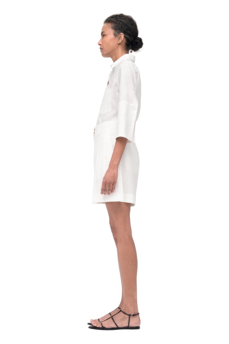 Pleated Short, Alternate, color, WHITE