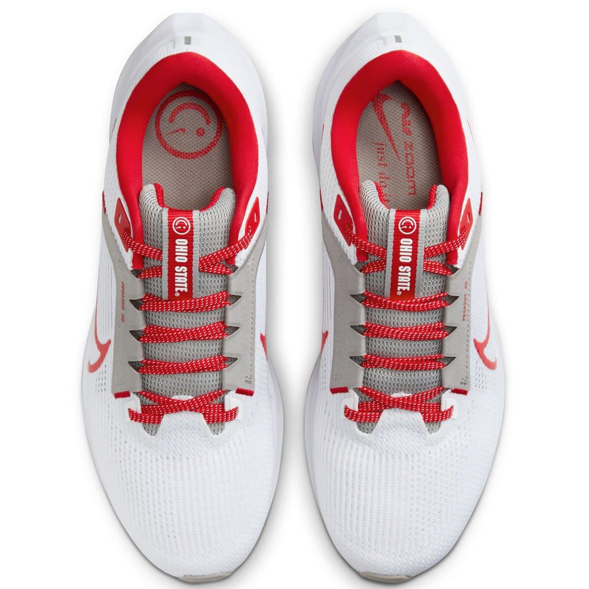 Nike Unisex Nike  White Ohio State Buckeyes Zoom Pegasus 40 Running Shoe, Alternate, color, 