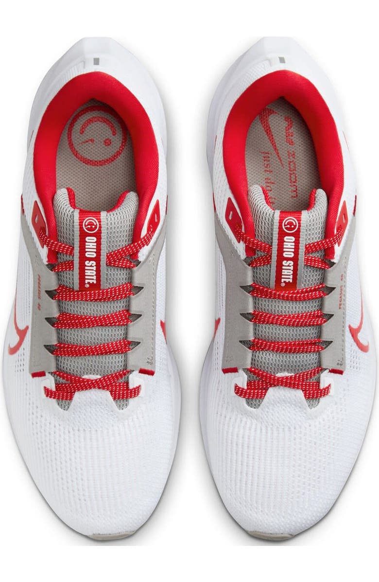 Nike Unisex Nike White Ohio State Buckeyes Zoom Pegasus 40 Running Shoe, Alternate, color,