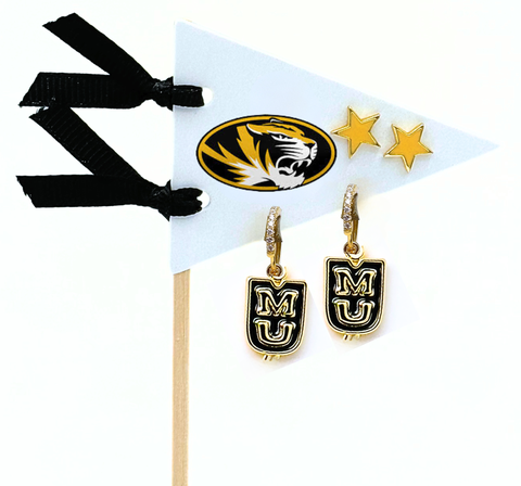 University Of Missouri Pennant Pair Earring Set