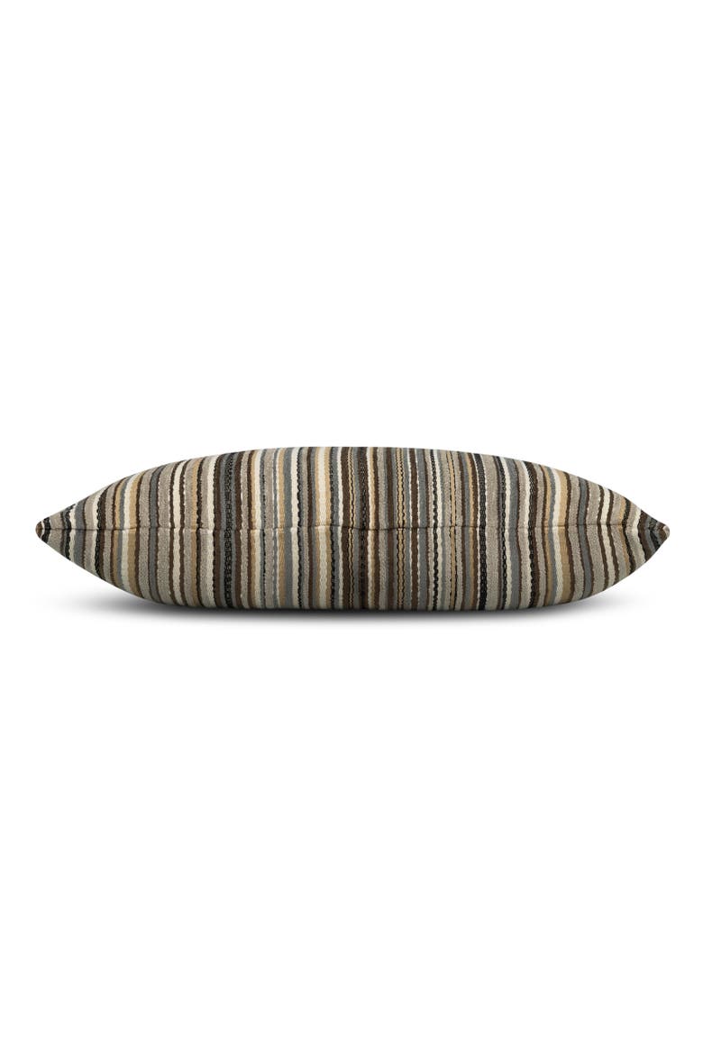 Plush Velvet Stripe Indoor & Outdoor Woven Accent Pillow, Alternate, color, Earth