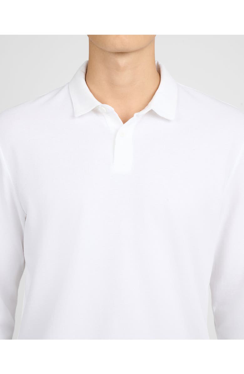 Onia Long Sleeve Pique Polo, Alternate, color, White