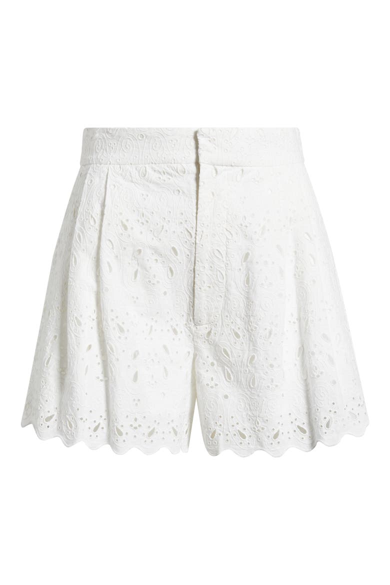 The Paisley Eyelet Shorts, Alternate, color, WHITE