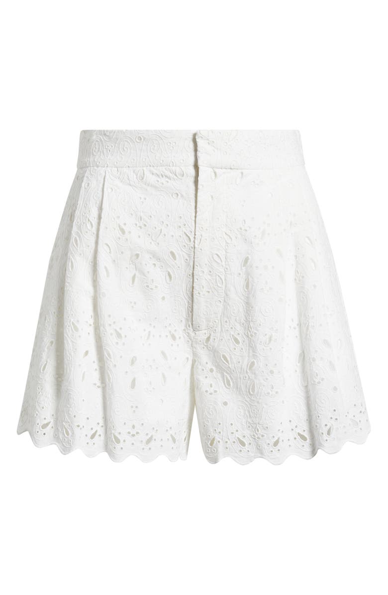 FRAME The Paisley Eyelet Shorts, Alternate, color, White
