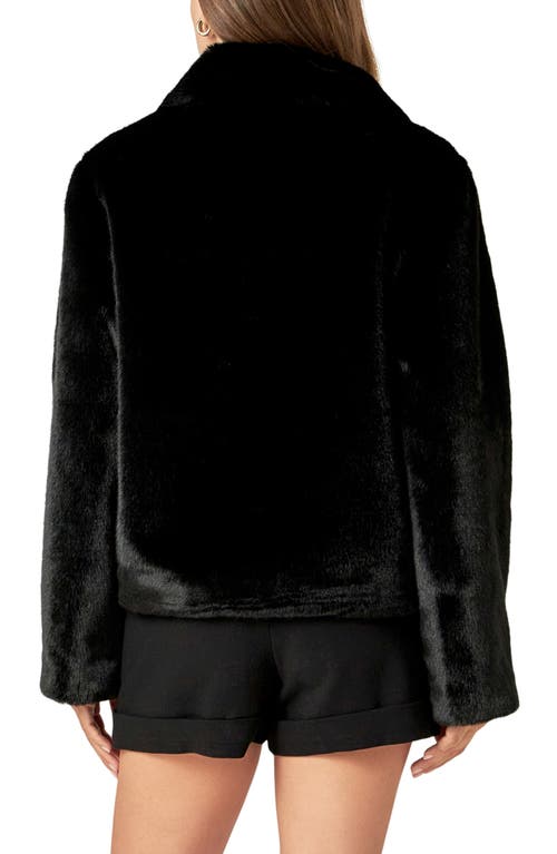 English Factory Faux Fur Jacket In Black