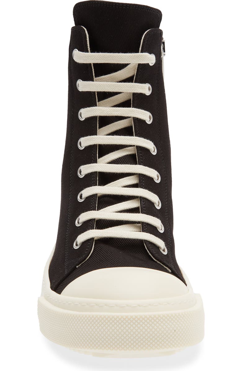 Rick Owens DRKSHDW High Top Sneaker, Alternate, color, Black/ Milk/ Milk
