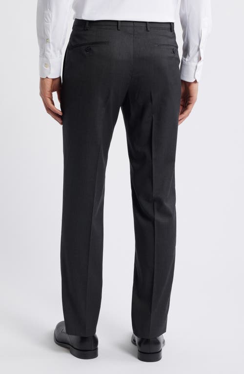 Zanella Parker Super 130's Wool Sharkskin Dress Pants In Dark Grey