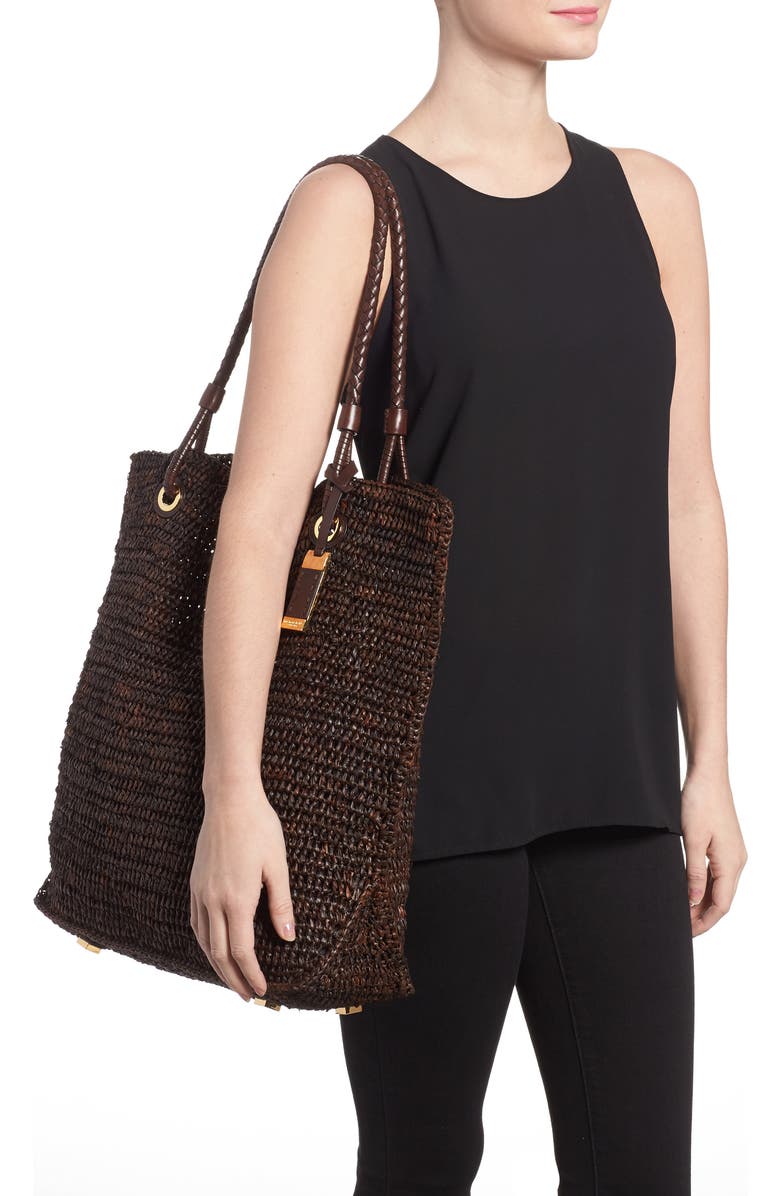 Michael Kors Skorpios Woven Raffia Tote, Alternate, color,