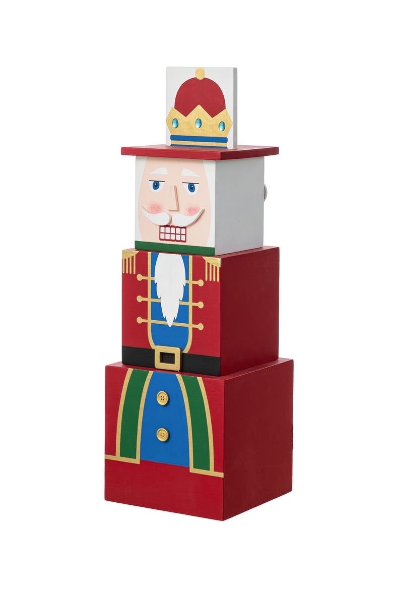 Christmas Wood Santa Nutcracker Reversible Boxed Porch Decor, Alternate, color, Red