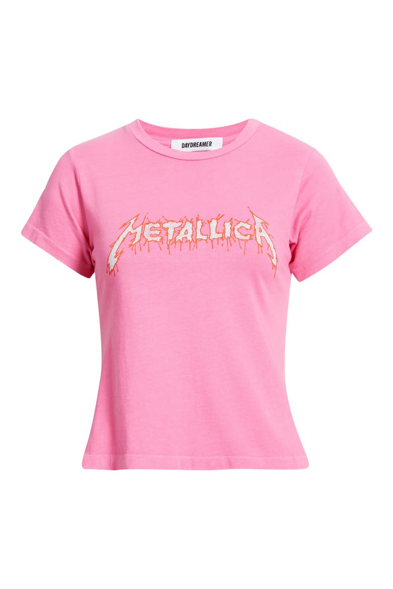 Metallica Flaming Sun Cotton Graphic T-Shirt ETALLICA FLAMING SUN VINTAGE, Alternate, color, CLASSIC PINK