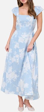 Blu Pepper Floral Jacquard Midi Dress