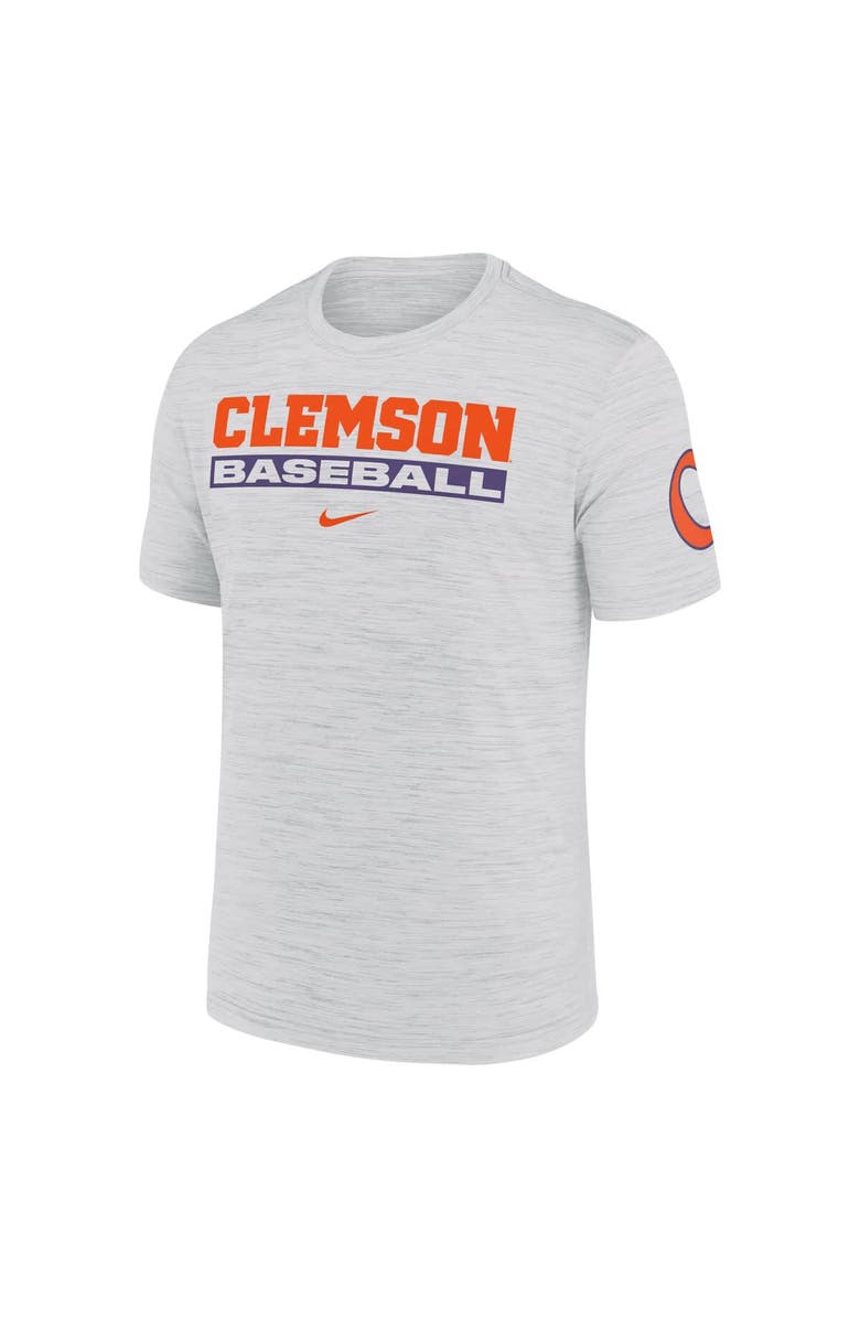 Nike Men's Nike Ash Clemson Tigers Velocity Baseball Wordmark Stack Performance T-Shirt, Alternate, color, 