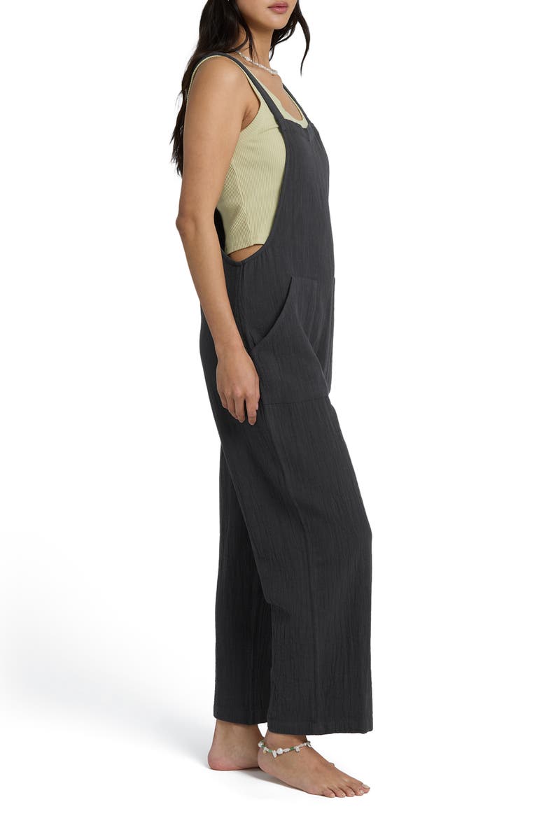Billabong Pacific Time Cotton Gauze Jumpsuit, Alternate, color, Black Sands