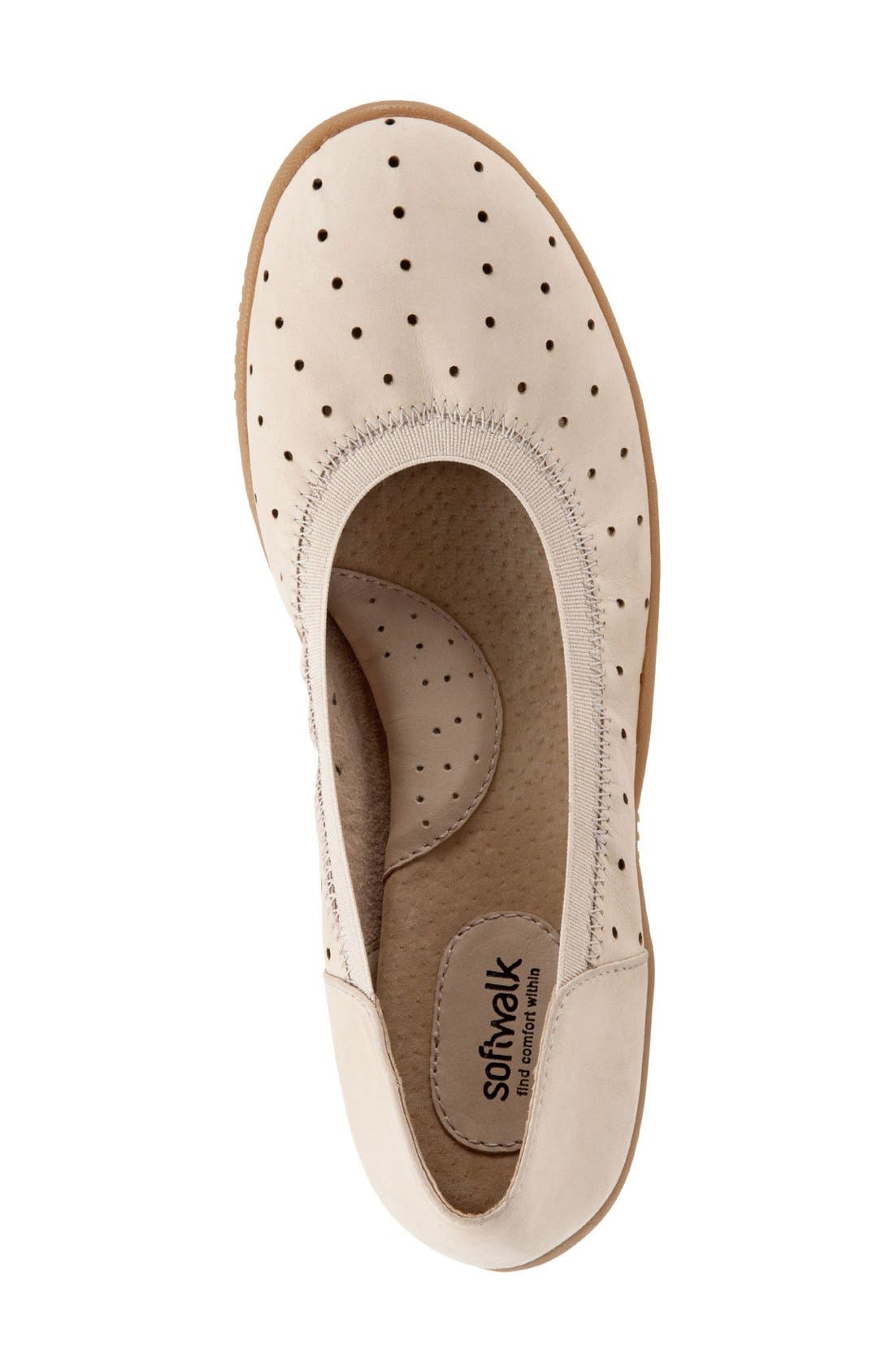 SoftWalk<sup>®</sup> 'Hampshire' Dot Perforated Ballet Flat, Alternate, color, 