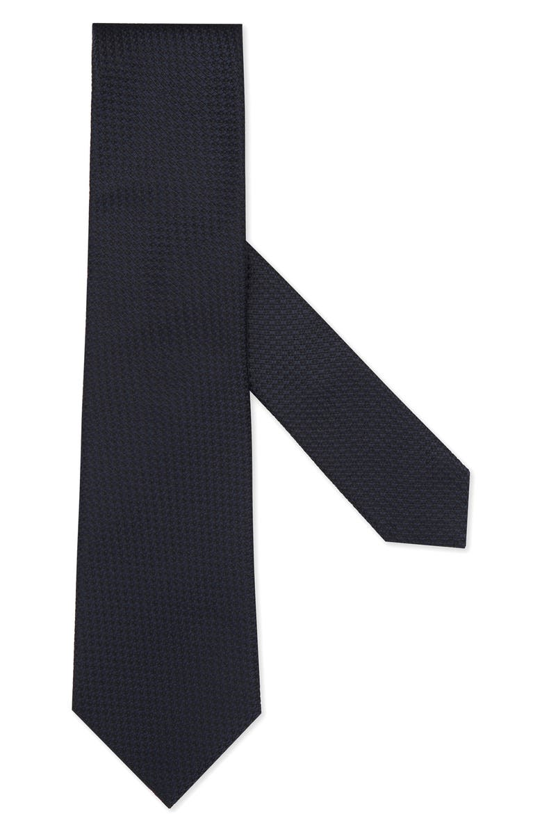 ZEGNA TIES Grid Silk Tie, Main, color, Navy