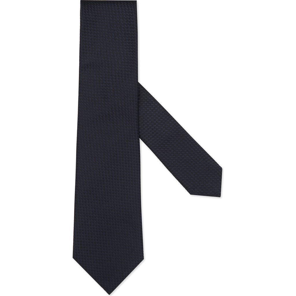 ZEGNA TIES Grid Silk Tie in Navy