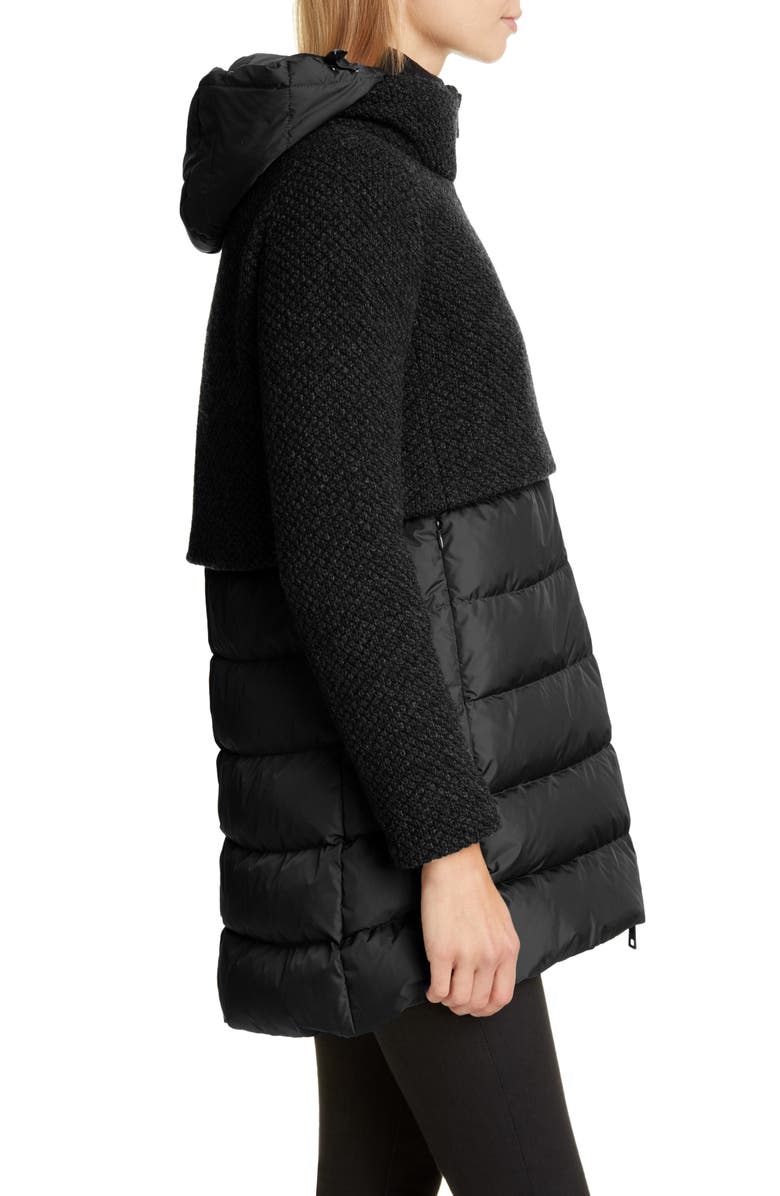 Herno High/Low Knit & Quilted Down Puffer Jacket, Alternate, color, 