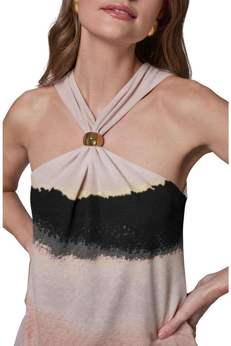 Printed Cinched Top, Alternate, color, UMBRIA/ BLACK MULTI