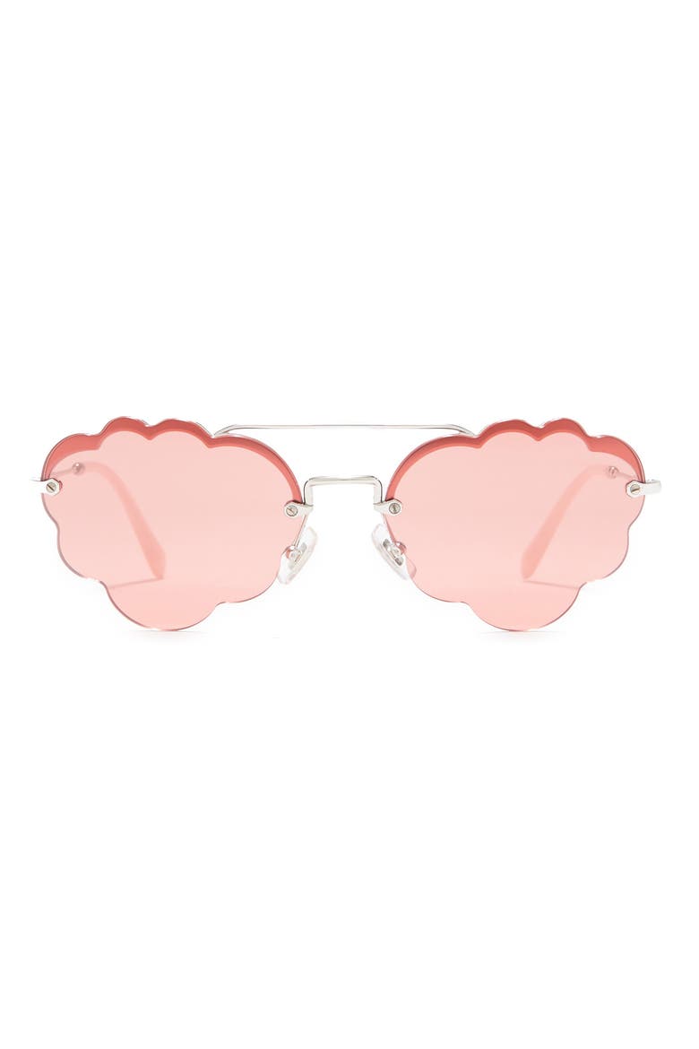 58mm Irregular Fashion Sunglasses, Main, color, GREY PINK