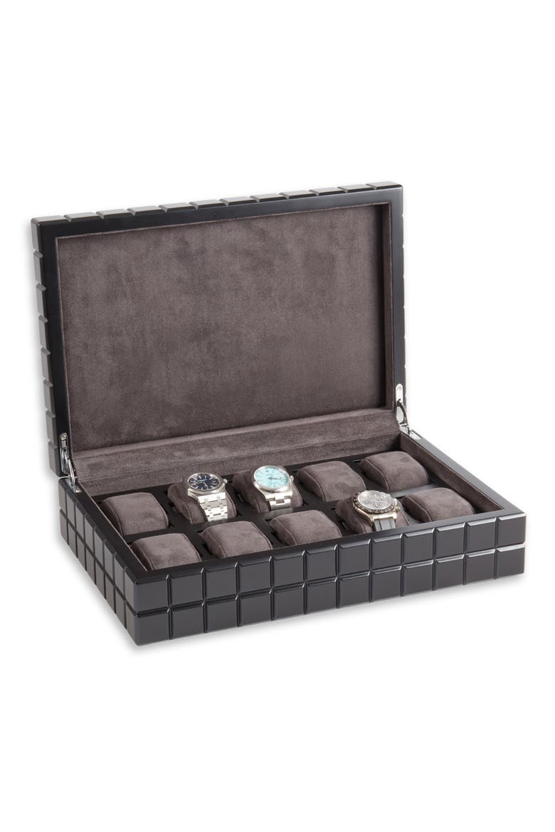 Modern Cube Watch Storage Box, Alternate, color, BLACK