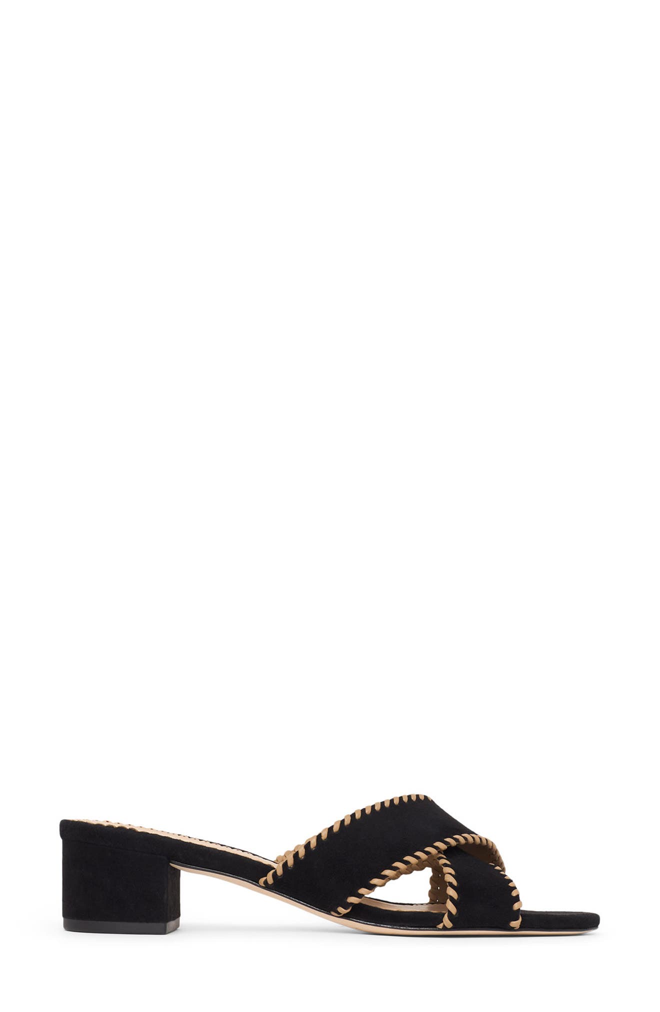 Amanda Crisscross Suede Slide Sandal, Alternate, color, BLACK/ BROWN SUGAR