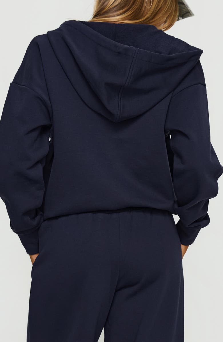 Princess Polly All Day Cotton Zip Hoodie, Alternate, color, Navy
