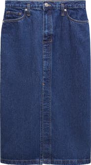 MANGO Denim Midi Skirt