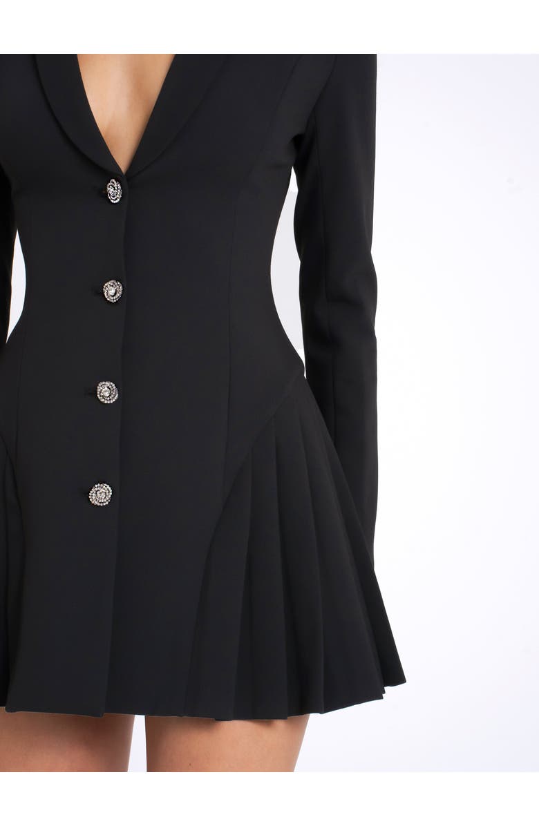 Miss Circle Ria Blazer Mini Dress with Crystal Button and Pleated Detail, Alternate, color,