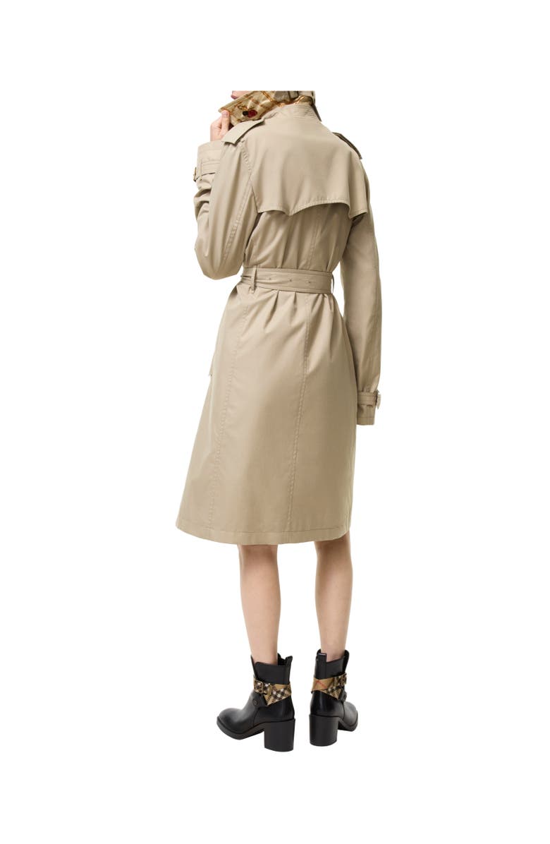 Burberry Long Silk-lined Tropical Gabardine Foxfield Trench Coat, Alternate, color, Saltmarsh Beige