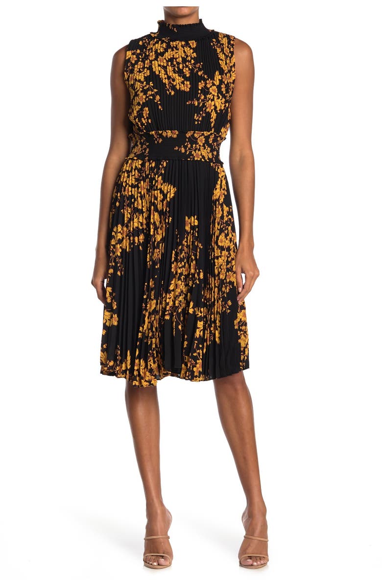 NANETTE NANETTE FOOTWR Smock Neck Pleated Midi Dress, Main, color, 