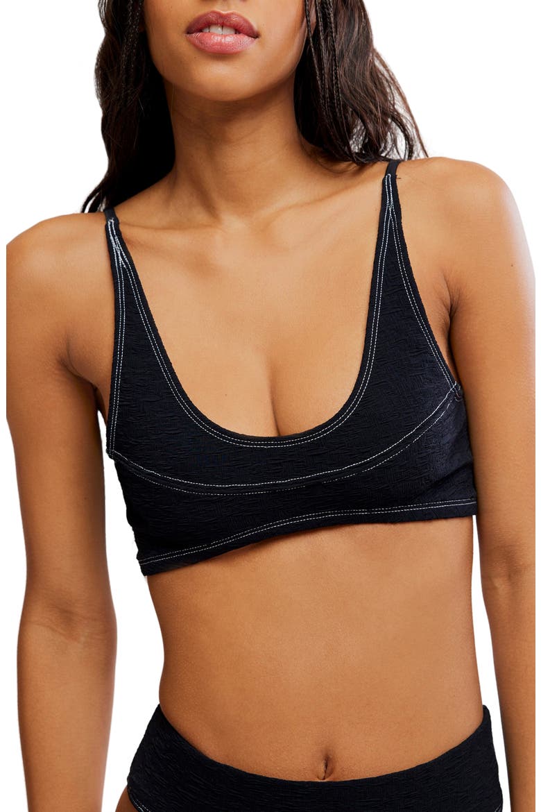 Farrah Crop Bikini Top, Main, color, BLACK