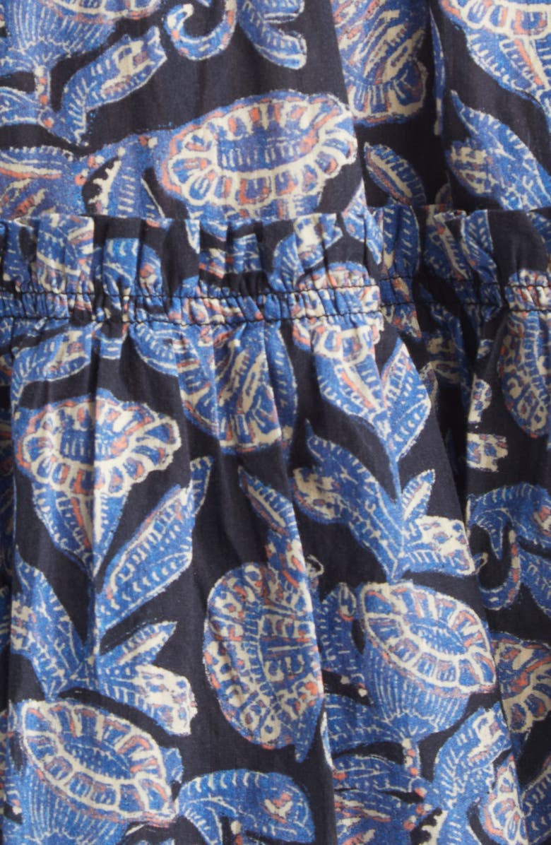 Ulla Johnson Arlin Paisley Floral Tiered Ruffle Cotton Blend Miniskirt, Alternate, color, Zinnia