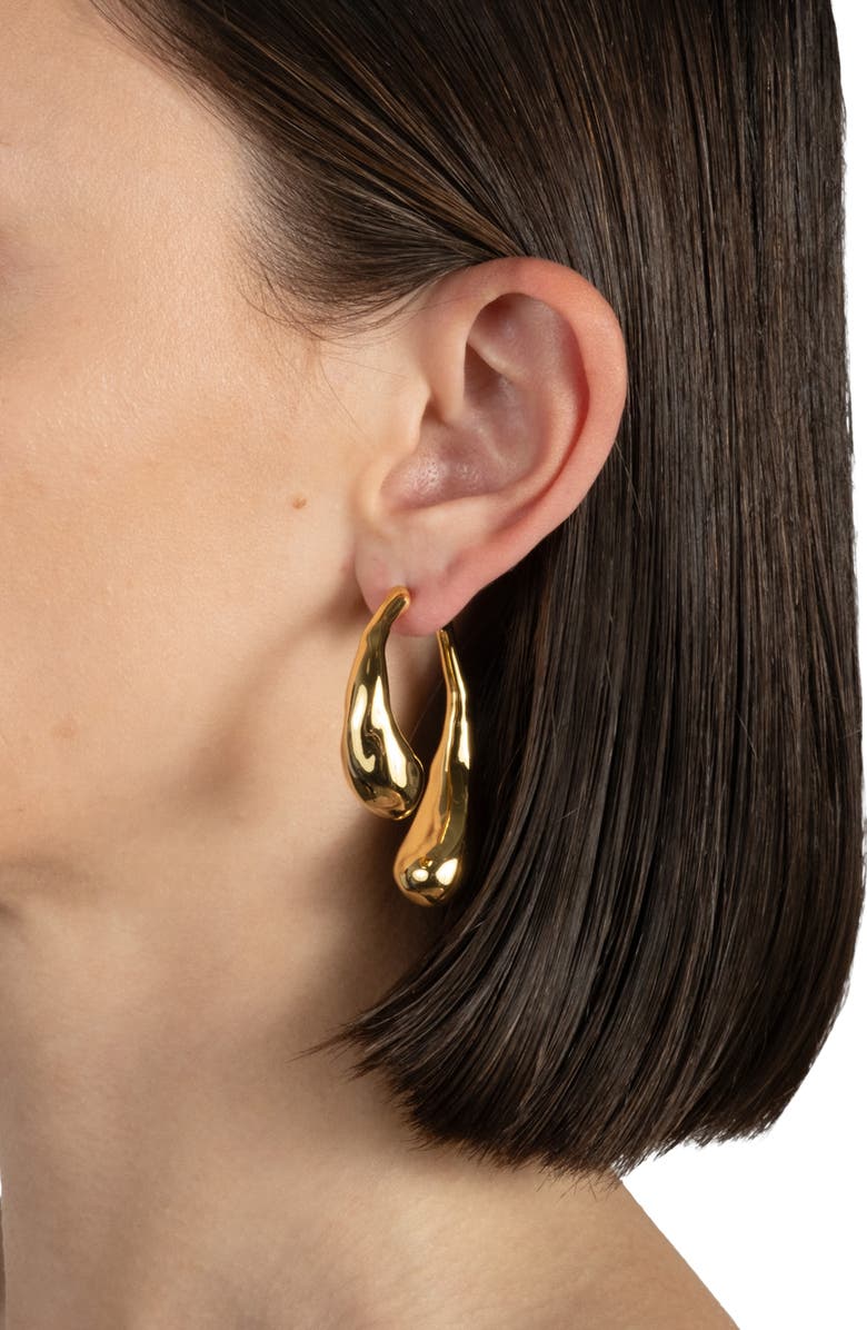 Alexis Bittar Molten Front/Back Earrings, Alternate, color, Gold